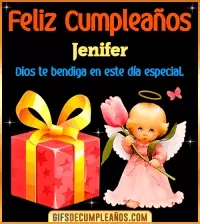GIF Feliz Cumpleaños Dios te bendiga en tu día Jenifer